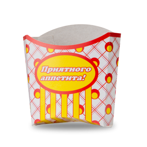 Короб-стакан для картофеля фри малый желтый 80гр. *600шт. (4875)