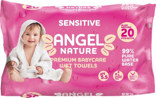 ANGEL влажные детские салфетки 20л. Sensitive розовый (AN-6)*48
