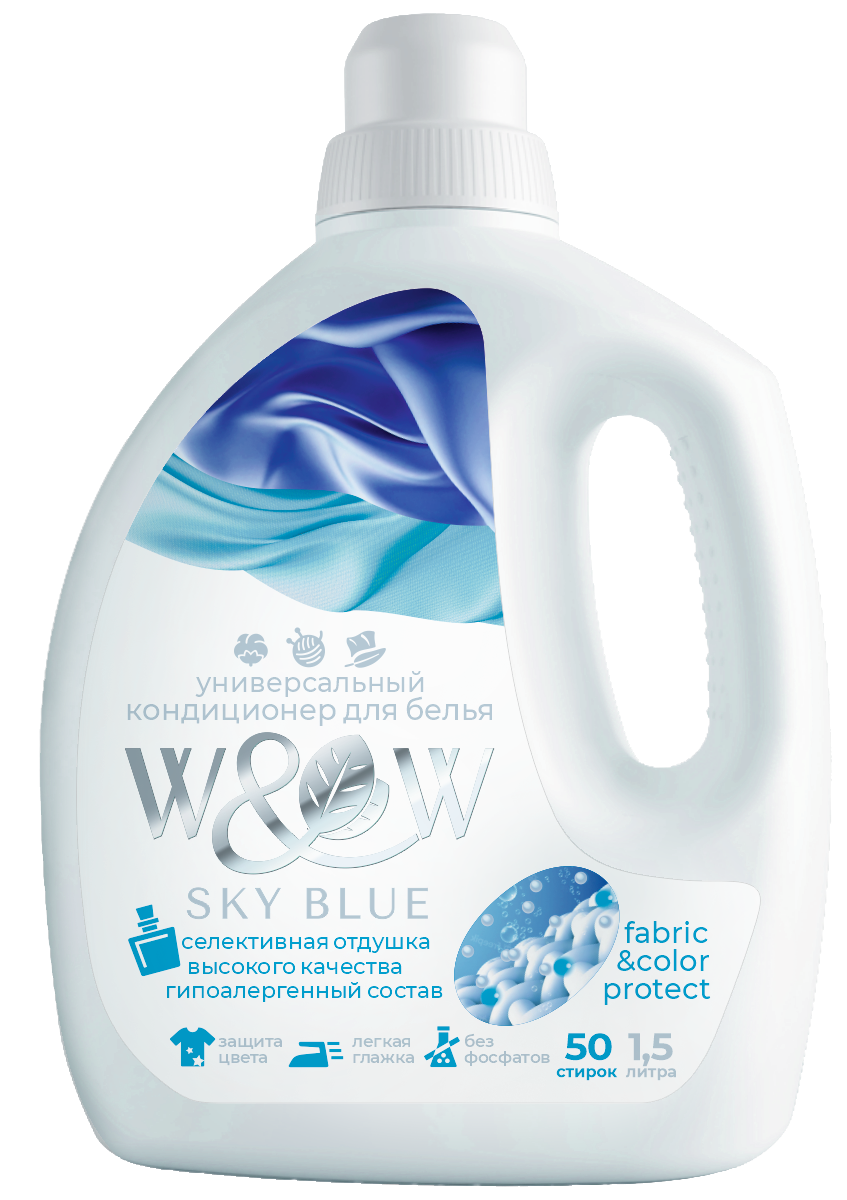 Кондиционер для белья "W&W" SKY BLUE 1,5л. (WW-2169)