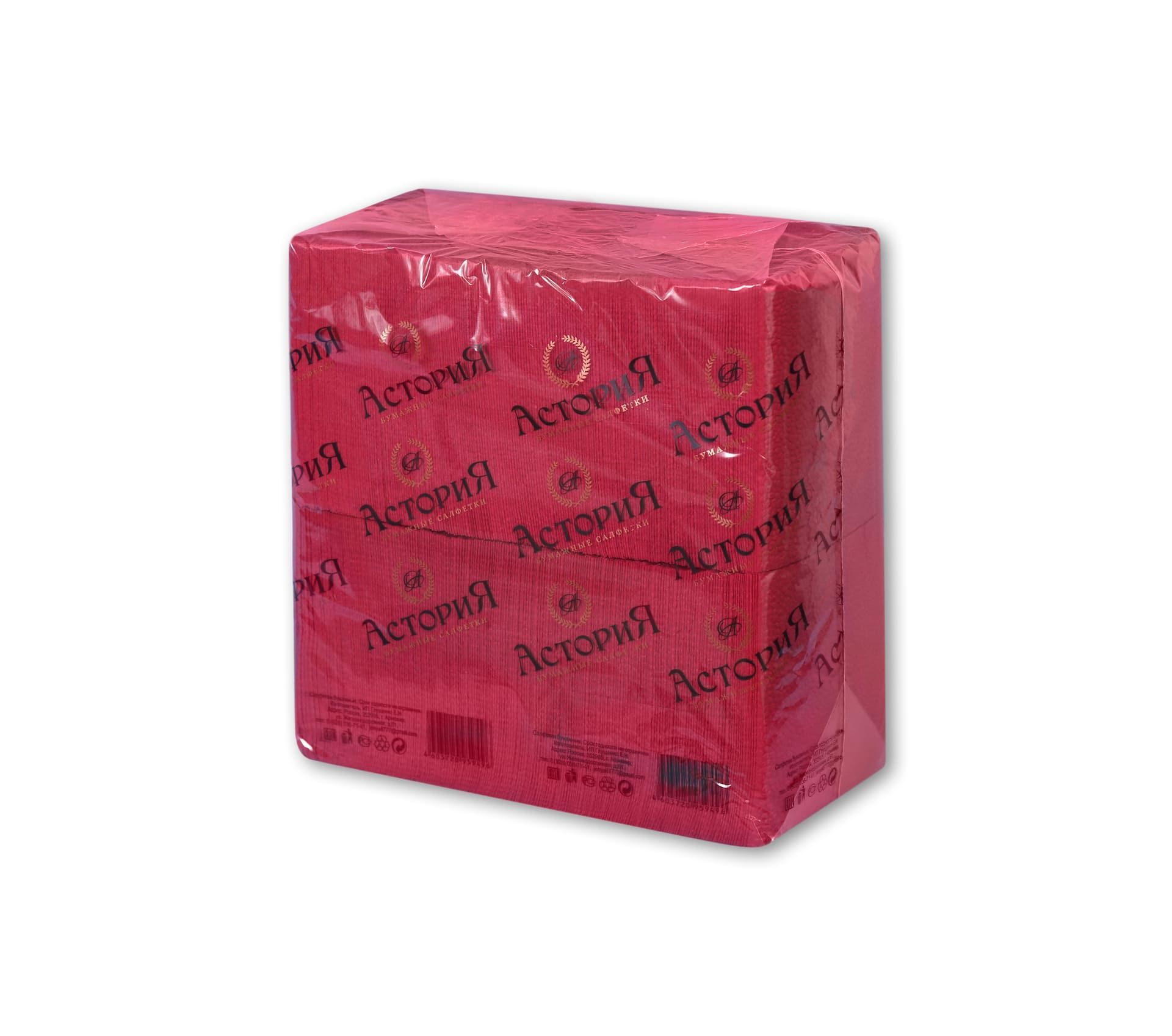 Салфетки бик пак 24*24 1сл.400л. интенсив бордовые *4  (Астория)