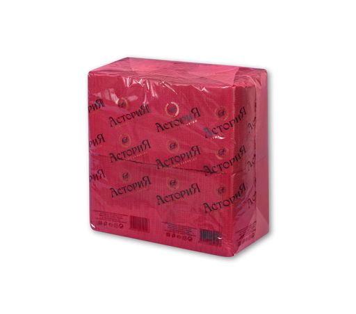 Салфетки бик пак 24*24 1сл.400л. интенсив бордовые *4  (Астория)