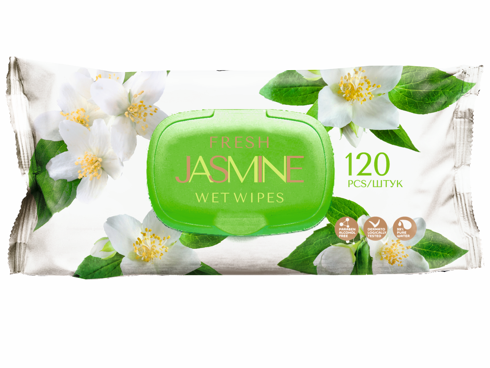 Влажные салфетки Fresh Jasmine 120л.,с пласт. клапаном*10 (FRFJ-120)