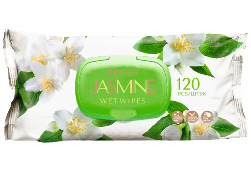 Влажные салфетки Fresh Jasmine 120л.,с пласт. клапаном*10 (FRFJ-120)