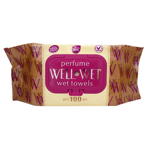 WELL&WET влажные салфетки 100л. Gold Парфюм *12