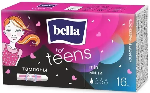 Тампоны женск.гигиен.комфорт и надёжность "bella for teens" mini 16шт. (BE-032-MI16-E01)