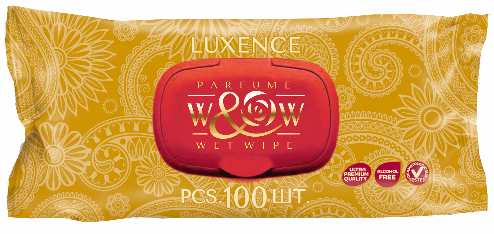 W&W влажные салфетки 100л. Luxence (Gold) *10 (WWL-100) ЧЗ