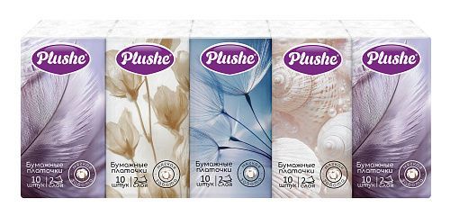 Платочки бумажные Plushe Standart Орнамент 2сл.10л. 1*10 (28уп)  (16478/12936)