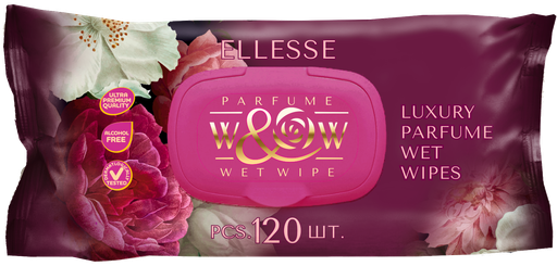 W&W влажные салфетки 120л. Ellese (пион) *10 (EL-120/FL-120)