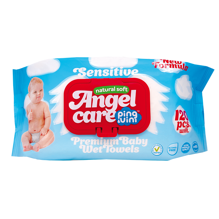 PING&VINI ANGEL детские влажные салфетки с крышкой 120л.голубые *12 (PV 120)